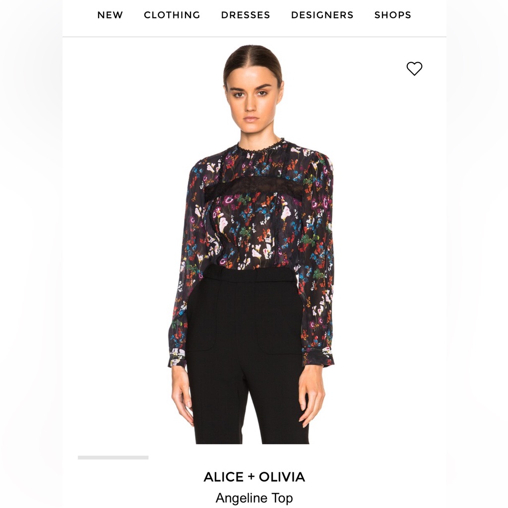 Alice + Olivia Angeline Top Size Xs